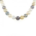 シルバークラスプ 黒蝶パール ネックレス 8.9-10.1mm