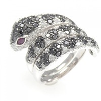 18KWG/18KBG スネーク ルビー リング 0.21CT