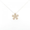 K18PG フラワー ダイヤモンド ネックレス 0.22CT
