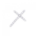 K18WG クロス ダイヤモンド ペンダント 1.00CT