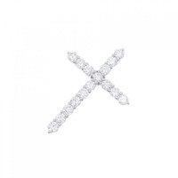 K18WG クロス ダイヤモンド ペンダント 1.00CT