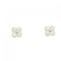 【新品】K18YG フラワー ダイヤモンド ピアス 0.50CT