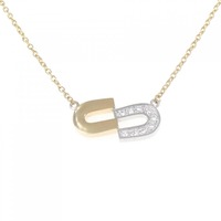 K18YG/PT ダイヤモンド ネックレス 0.08CT