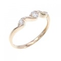 K18PG スリーストーン ダイヤモンド リング 0.15CT
