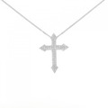 K14WG クロス ダイヤモンド ネックレス 1.00CT