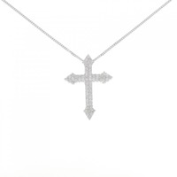 K14WG クロス ダイヤモンド ネックレス 1.00CT