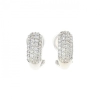 K18WG/PT パヴェ ダイヤモンド ピアス 1.00CT