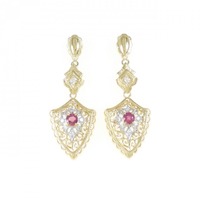 K18YG/PT ルビー ピアス 0.59CT