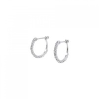 K18WG フープ ダイヤモンド ピアス 0.20CT
