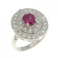 K18WG ルビー リング 0.80CT