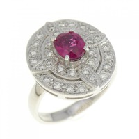 K18WG ルビー リング 0.80CT