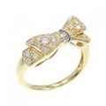 K18YG リボン ダイヤモンド リング 0.33CT