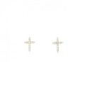 【新品】K18YG クロス ダイヤモンド ピアス 0.10CT