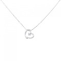 K18WG ハート ダイヤモンド ネックレス 0.02CT