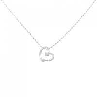 K18WG ハート ダイヤモンド ネックレス 0.02CT