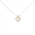K18YG/PT ハート ダイヤモンド ネックレス 0.10CT
