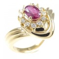 K18YG ルビー リング 0.29CT