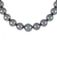シルバークラスプ 黒蝶パール ネックレス 9.1-12mm