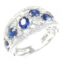 750WG サファイヤ リング 1.80CT