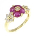 K18YG ルビー リング 0.88CT