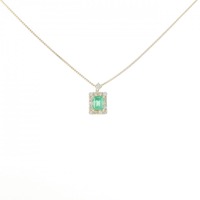 【新品】K18YG エメラルド ネックレス 0.21CT