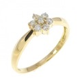 K18YG フラワー ダイヤモンド リング 0.13CT