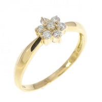 K18YG フラワー ダイヤモンド リング 0.13CT
