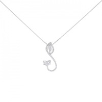 K18WG ハート ダイヤモンド ネックレス