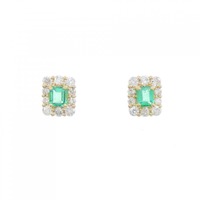 【新品】K18YG エメラルド ピアス 0.26CT