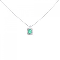 【新品】PT エメラルド ネックレス 0.15CT