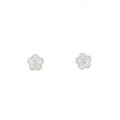 K18WG フラワー ダイヤモンド ピアス 0.18CT