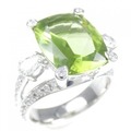 K18WG ペリドット リング 5.87CT