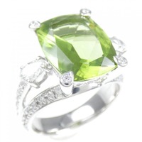 K18WG ペリドット リング 5.87CT