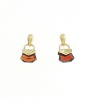 K18YG バッグ ガーネット ピアス