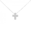 K18WG クロス ダイヤモンド ネックレス 0.20CT