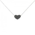 K18WG/K18BG ハート ダイヤモンド ネックレス 0.13CT