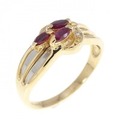 K18YG/PT ルビー リング 0.221CT