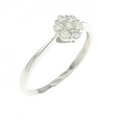 【新品】PT フラワー ダイヤモンド リング 0.15CT