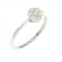【新品】PT フラワー ダイヤモンド リング 0.15CT