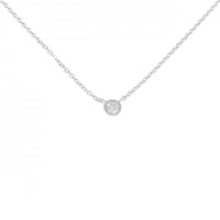 K18WG ソリティア ダイヤモンド ネックレス 0.05CT