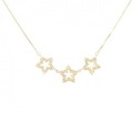 K18YG スター ダイヤモンド ネックレス 0.23CT