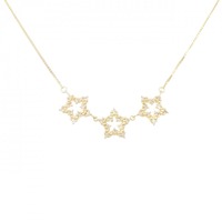 K18YG スター ダイヤモンド ネックレス 0.23CT