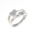 K14WG ハート ダイヤモンド ピンキー リング 0.06CT