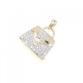 K18YG/K18WG バッグ ダイヤモンド ペンダント 0.60CT