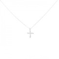 K18WG クロス ダイヤモンド ネックレス 0.05CT