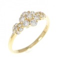 K18YG フラワー ダイヤモンド リング 0.50CT