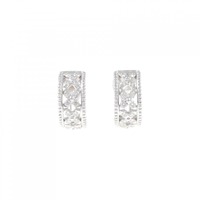 PT/K14WG フラワー ダイヤモンド ピアス 0.80CT