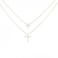 K18YG クロス ダイヤモンド ネックレス 0.07CT