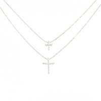 K18YG クロス ダイヤモンド ネックレス 0.07CT