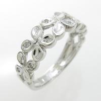 K18WG フラワー ダイヤモンドリング30％引き